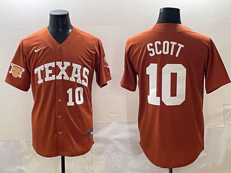 Men Texas Longhorns #10 Scott brown Nike joint Name NCAA 2025 Jersey style 43->more jerseys->MLB Jersey